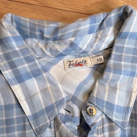 Faherty Tops Faherty Button Down Flannel Blue Shirt S Poshmark